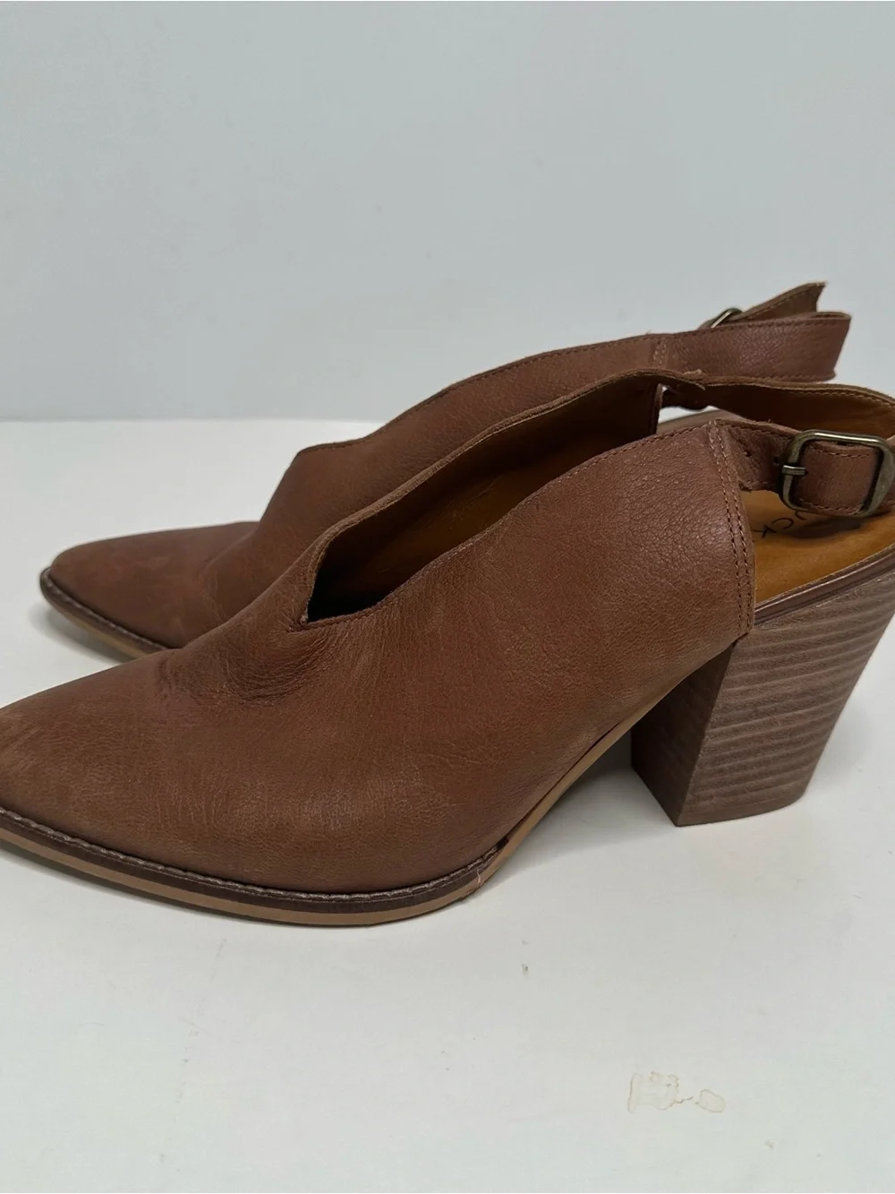 Lucky Brand AROYLI Leather Slingback Pointed Toe Booties Size 10